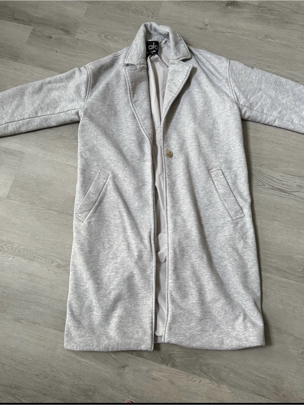 Alo Yoga Women’s VIP Trench Long Grey Oversized Coat Xsmall XS